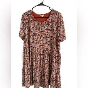 Love, Fire Orange Floral Dress